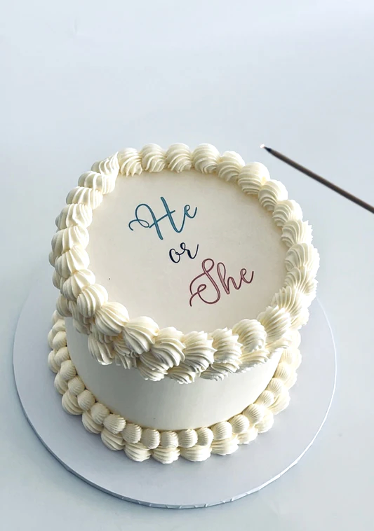 gender reveal burn away cake