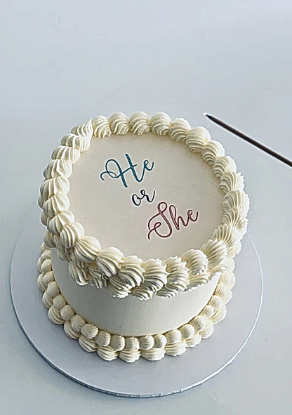 gender reveal burn away cake