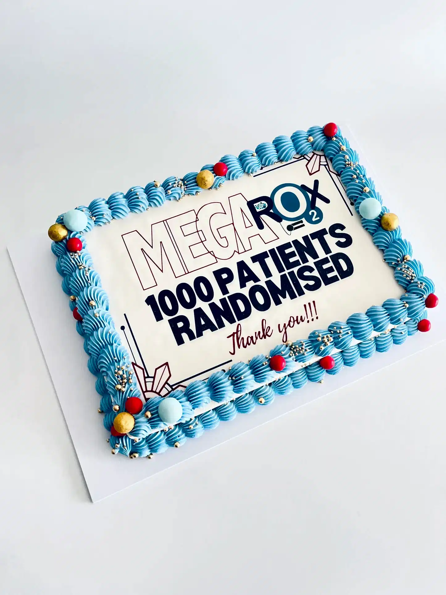 Corporate rectangle slab cake with custom logo image