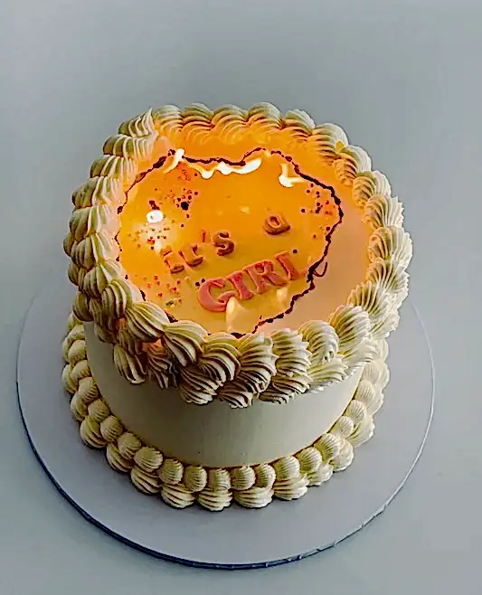gender reveal glutenfree burn away cake