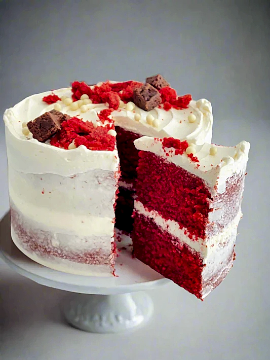 Moist and tender Red Velvet Cake