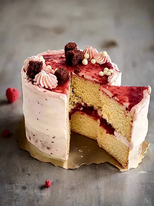 Vanilla Raspberry Cake