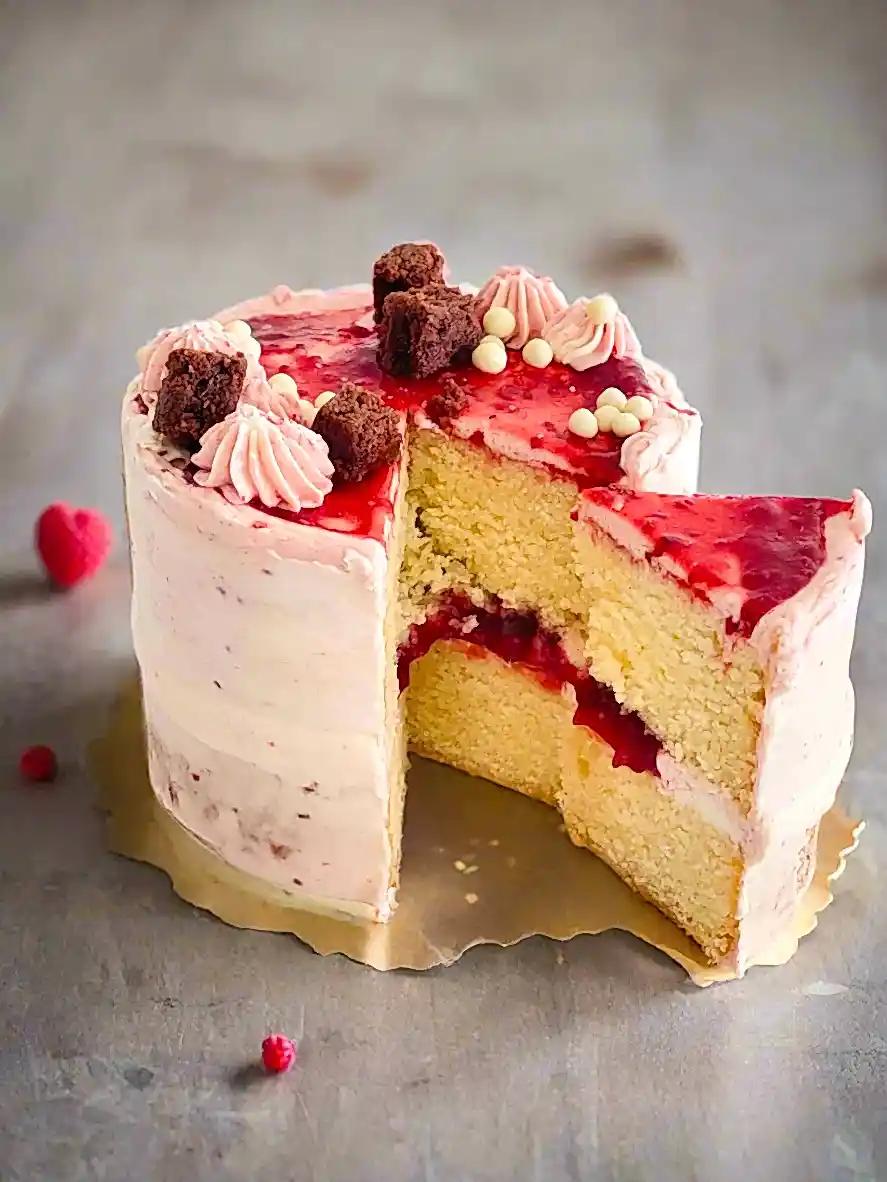 Vanilla Raspberry Cake