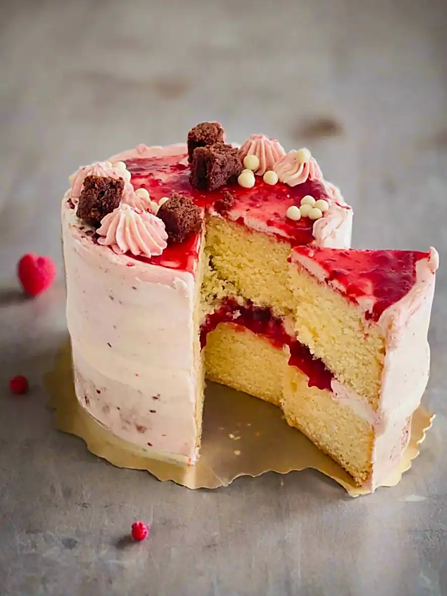 Vanilla Raspberry Cake